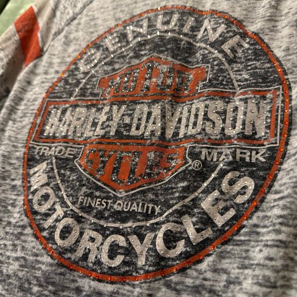 Harley-Davidson Burnout Rhinestone Logo Tee – Women’s L - Picture 6 of 11